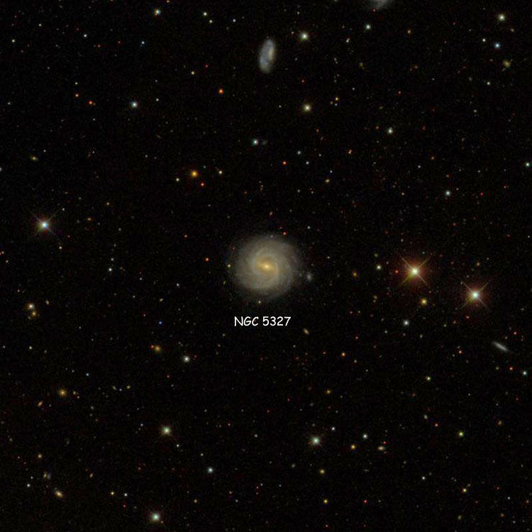 SDSS image of region near spiral galaxy NGC 5327