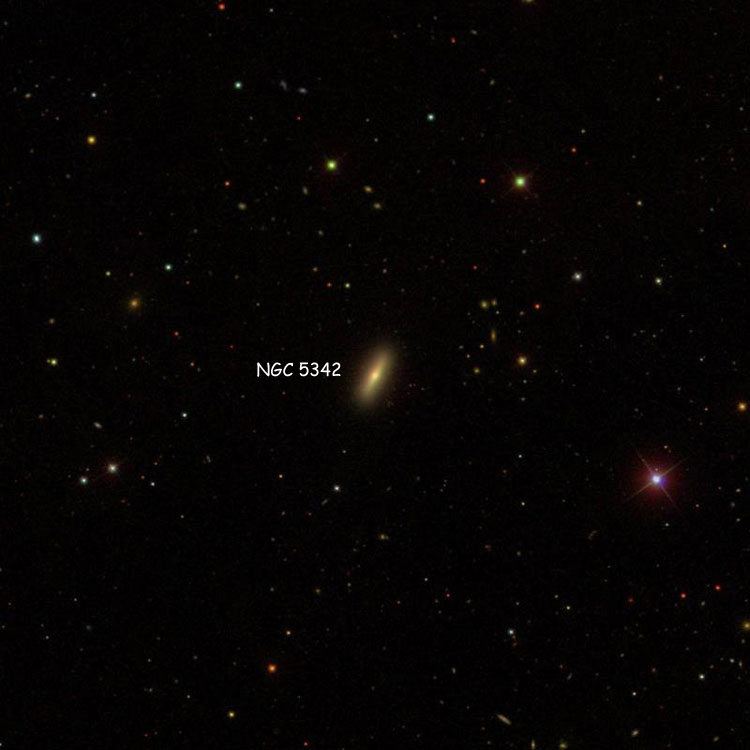 SDSS image of region near lenticular galaxy NGC 5342
