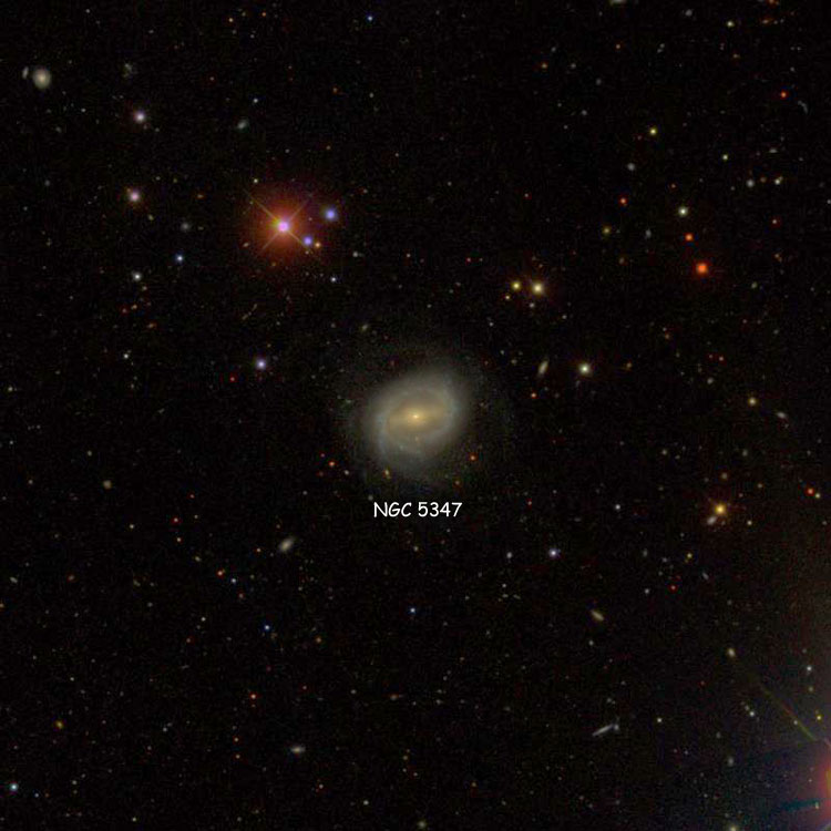 SDSS image of region near spiral galaxy NGC 5347