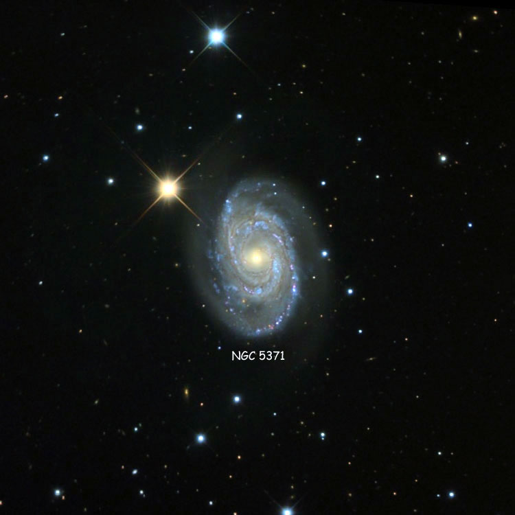 Misti Mountain Observatory image of region near spiral galaxy NGC 5371
