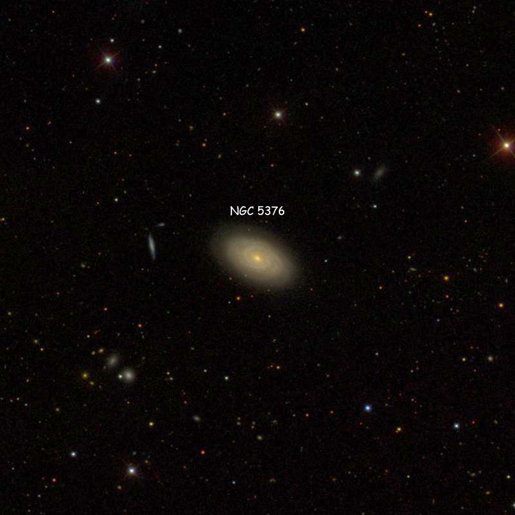 SDSS image of region near spiral galaxy NGC 5376