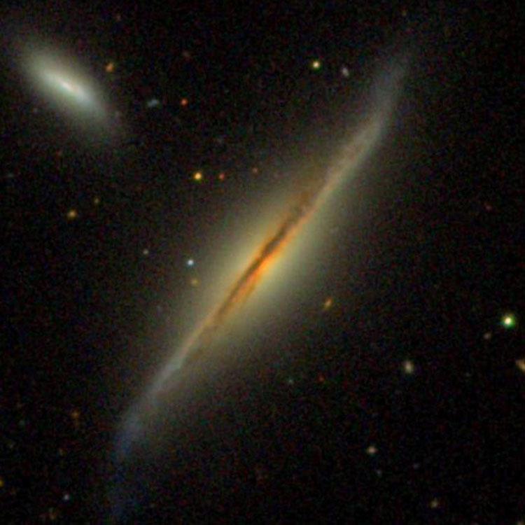 SDSS image of spiral galaxy NGC 5403, also showing its probable companion, PGC 49824