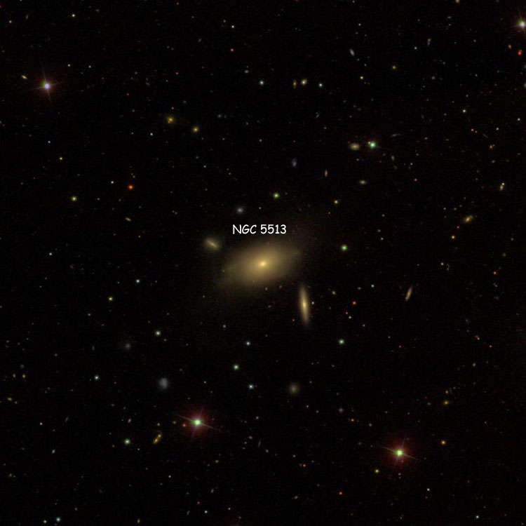 SDSS image of region near lenticular galaxy NGC 5513