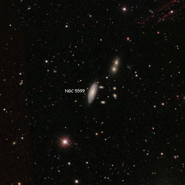 SDSS image of region near spiral galaxy NGC 5599