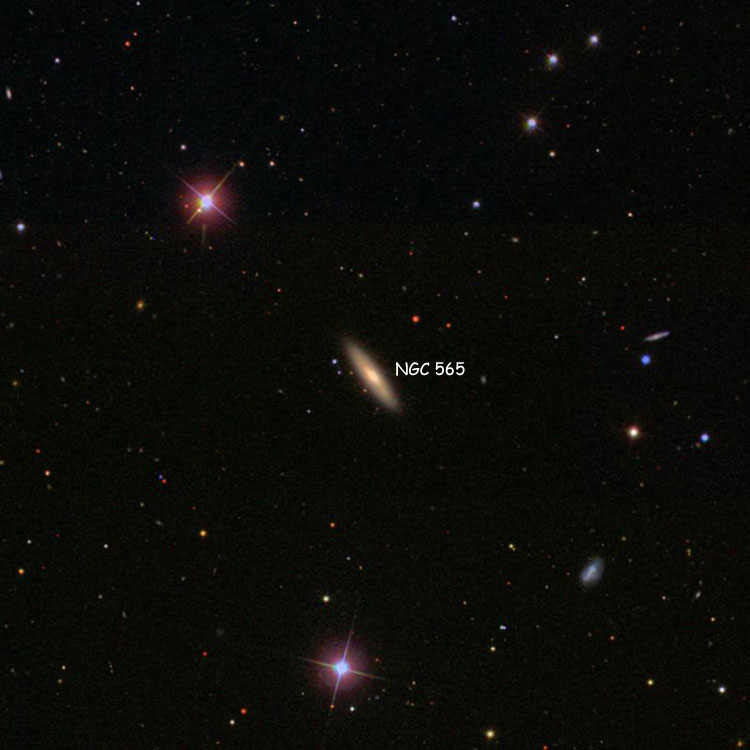 SDSS image of region near spiral galaxy NGC 565