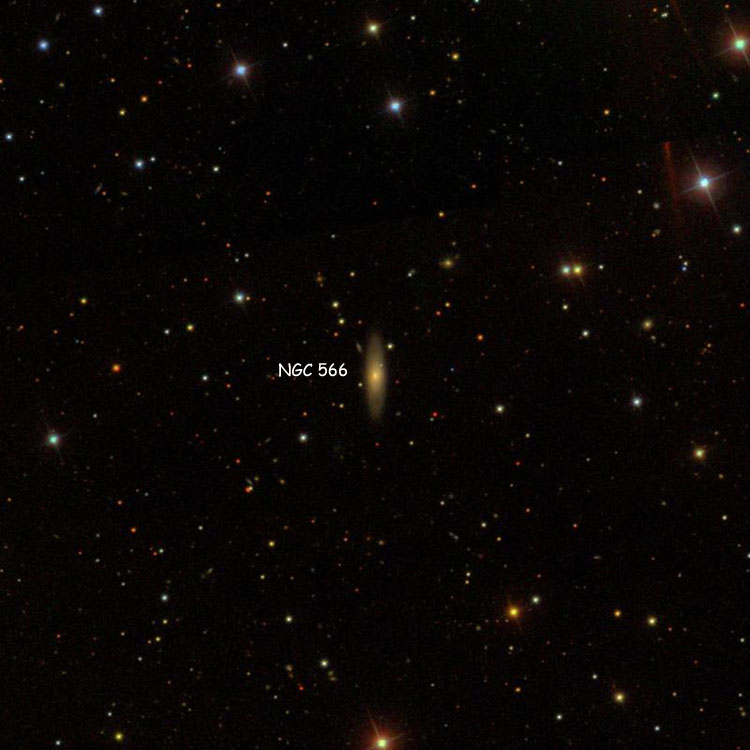 SDSS image of region near lenticular galaxy NGC 566