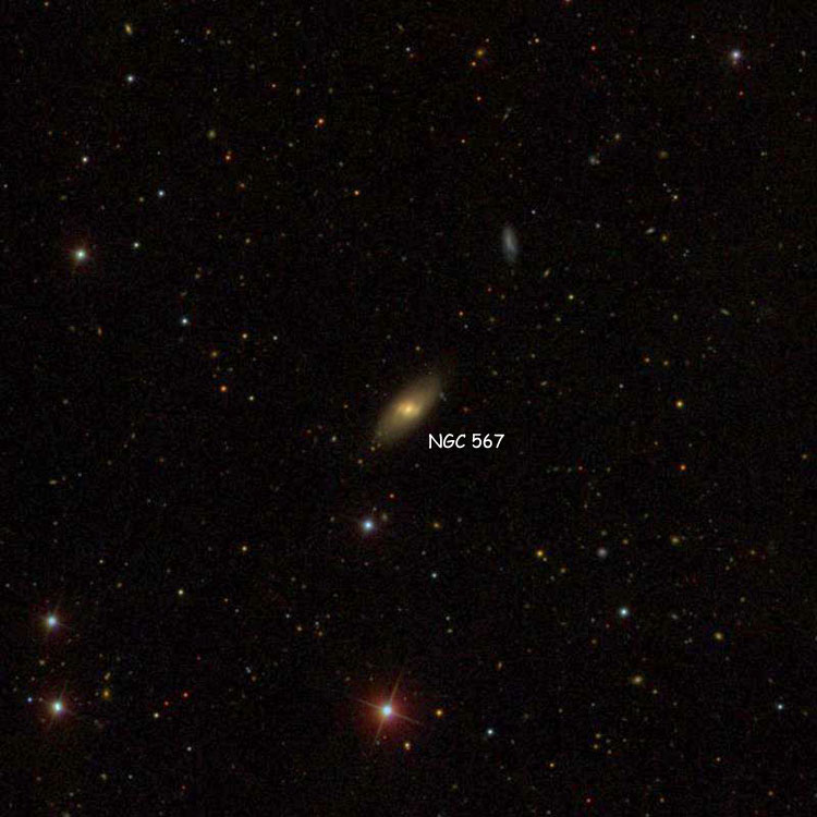 SDSS image of region near lenticular galaxy NGC 567