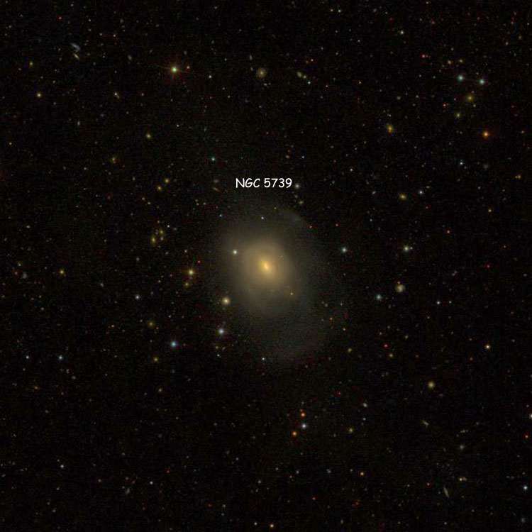 SDSS image of region near lenticular galaxy NGC 5739
