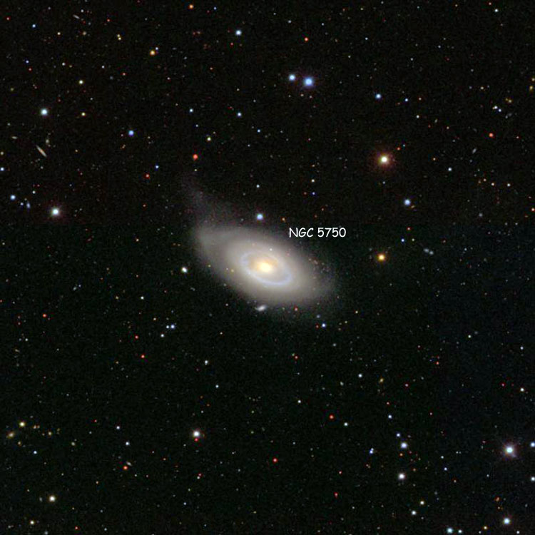 SDSS image of region near lenticular galaxy NGC 5750