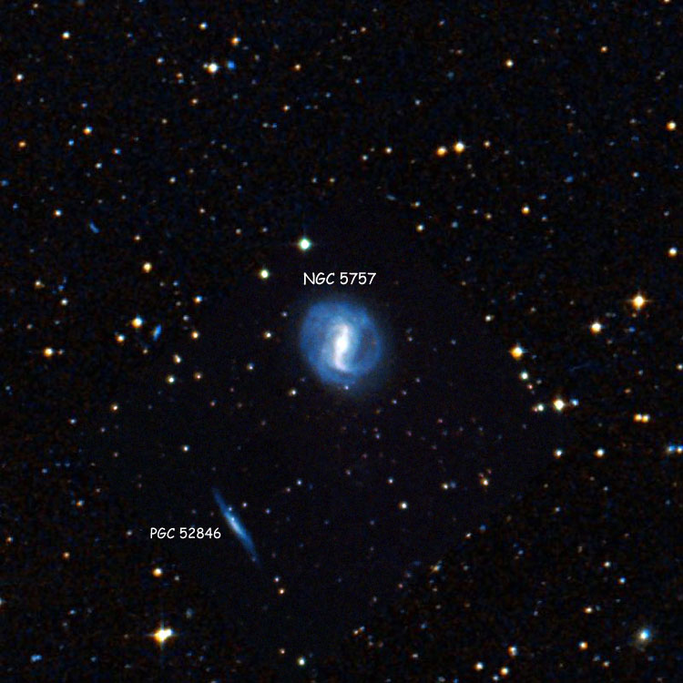 DSS image of region near spiral galaxy NGC 5757