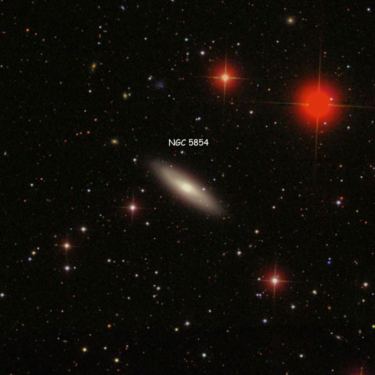 SDSS image of region near lenticular galaxy NGC 5854