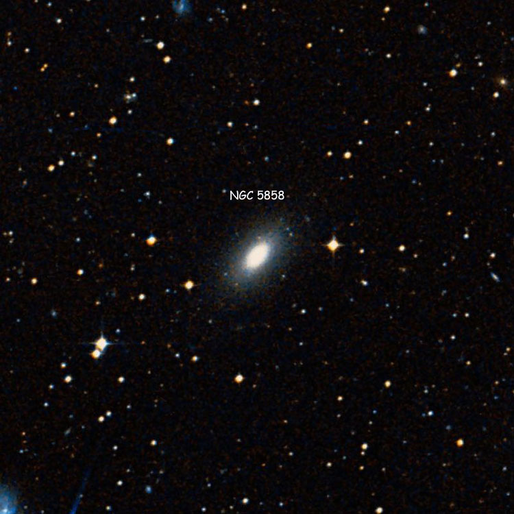 DSS image of region near elliptical galaxy NGC 5858