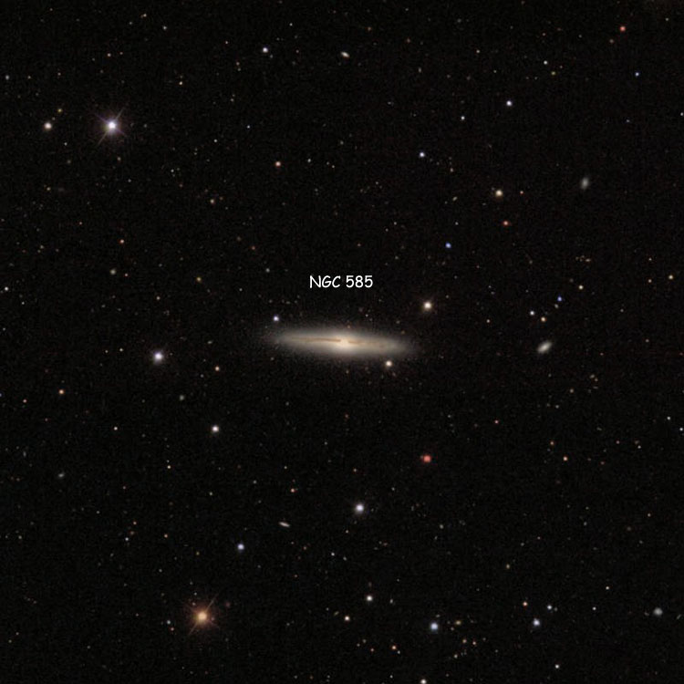 SDSS image of region near spiral galaxy NGC 585