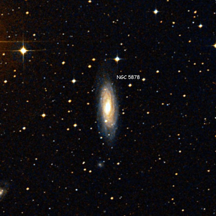 DSS image of region near spiral galaxy NGC 5878