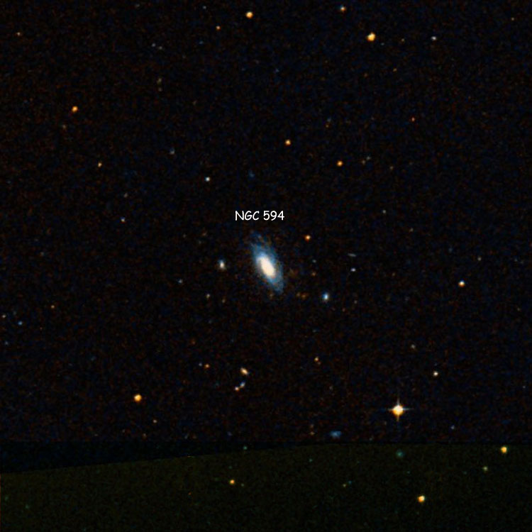DSS image of region near spiral galaxy NGC 594