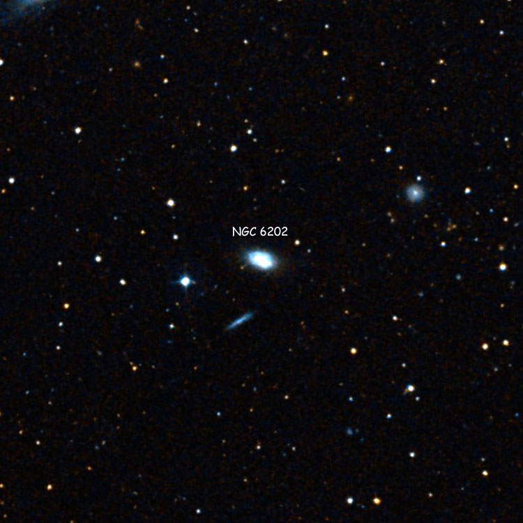 DSS image of region near spiral galaxy NGC 6202