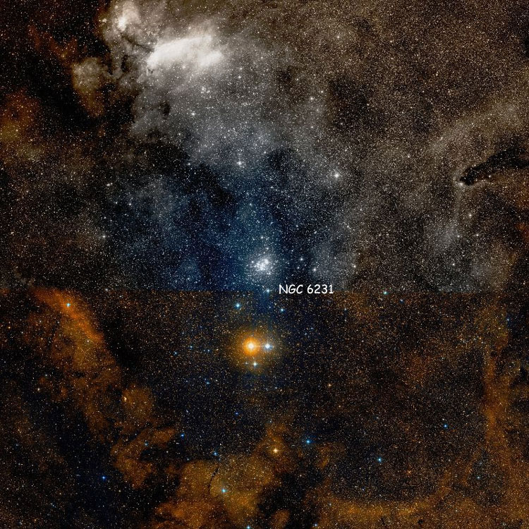 DSS image of region near open cluster NGC 6231