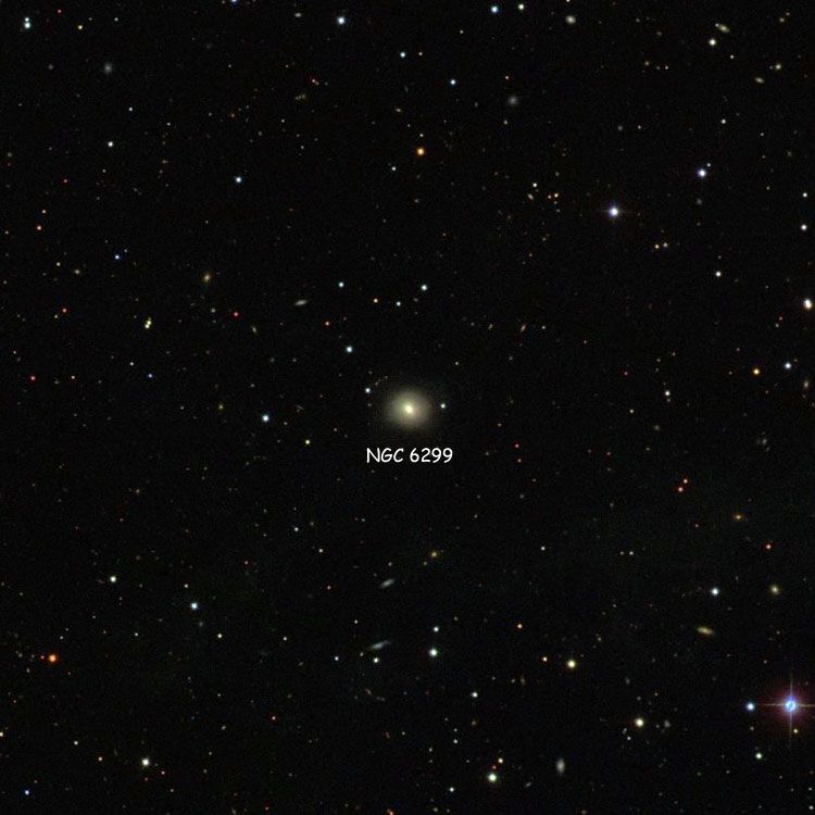 SDSS image of region near elliptical galaxy NGC 6299