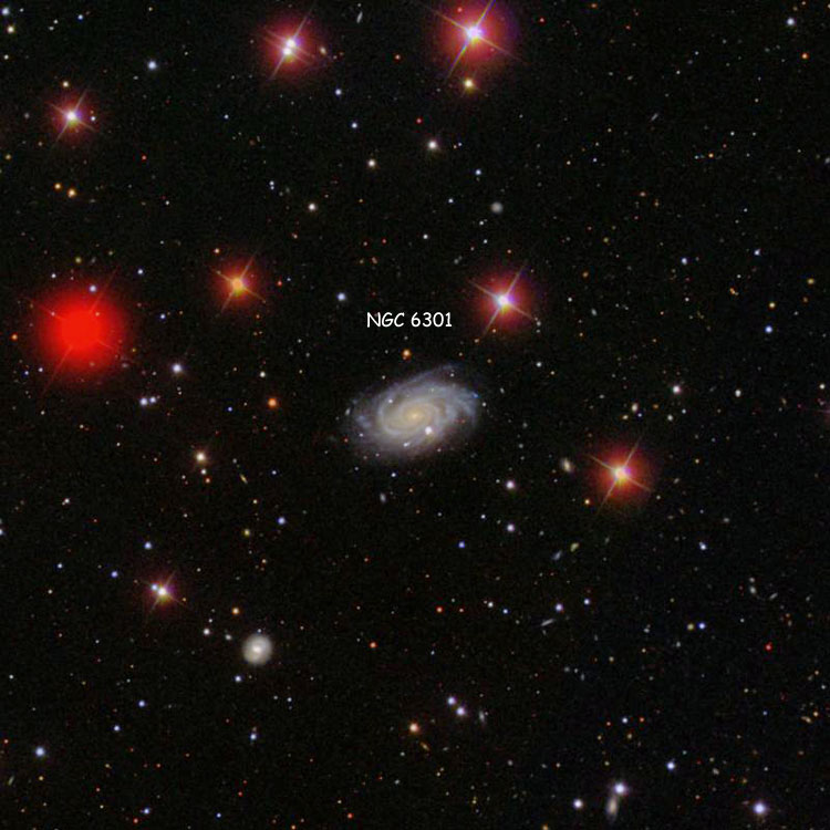 SDSS image of region near spiral galaxy NGC 6301