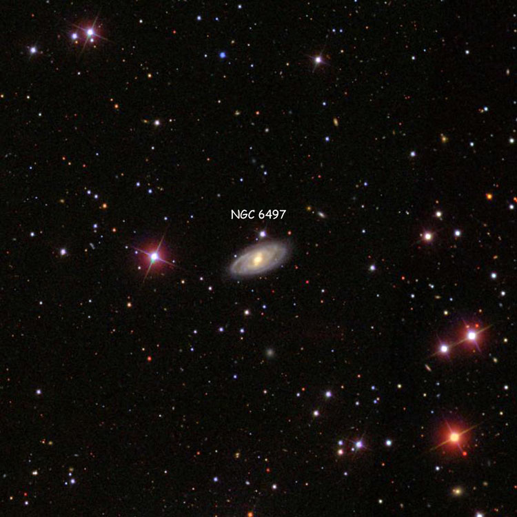 SDSS image of region near spiral galaxy NGC 6497