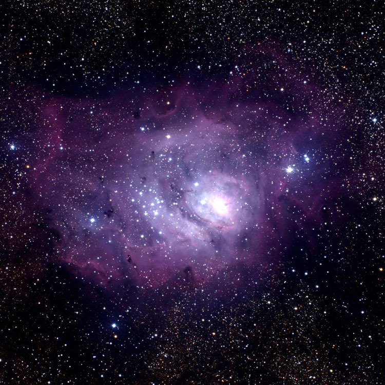 NOAO image of the Lagoon Nebula, also known as M8, and as NGC 6523, 6526, 6530 and 6533
