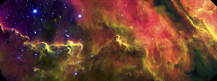 Gemini Observatory image of the Southern Cliff in the Lagoon Nebula