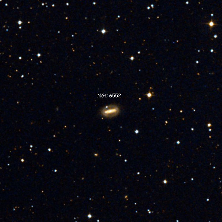 DSS image of region near spiral galaxy NGC 6552
