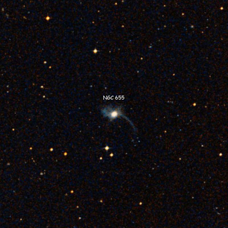 DSS image of region near peculiar lenticular galaxy NGC 655