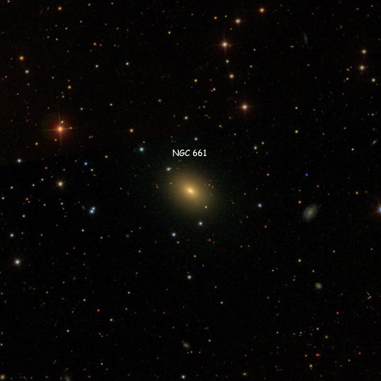 SDSS image of region near elliptical galaxy NGC 661
