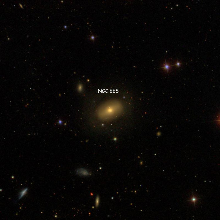 SDSS image of region near lenticular galaxy NGC 665
