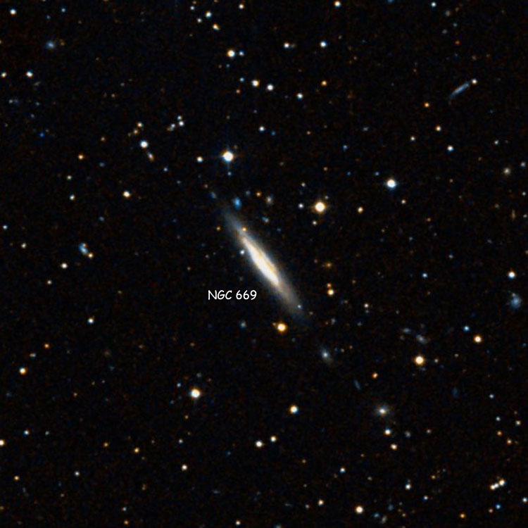 DSS image of region near spiral galaxy NGC 669