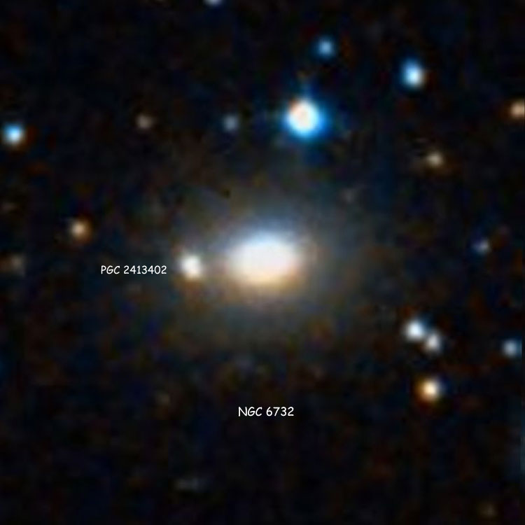 DSS image of elliptical galaxy NGC 6732 and compact galaxy PGC 2413402