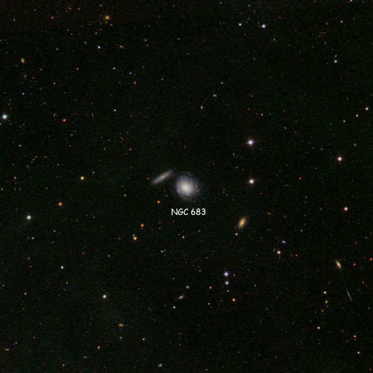 SDSS image of region near spiral galaxy NGC 683