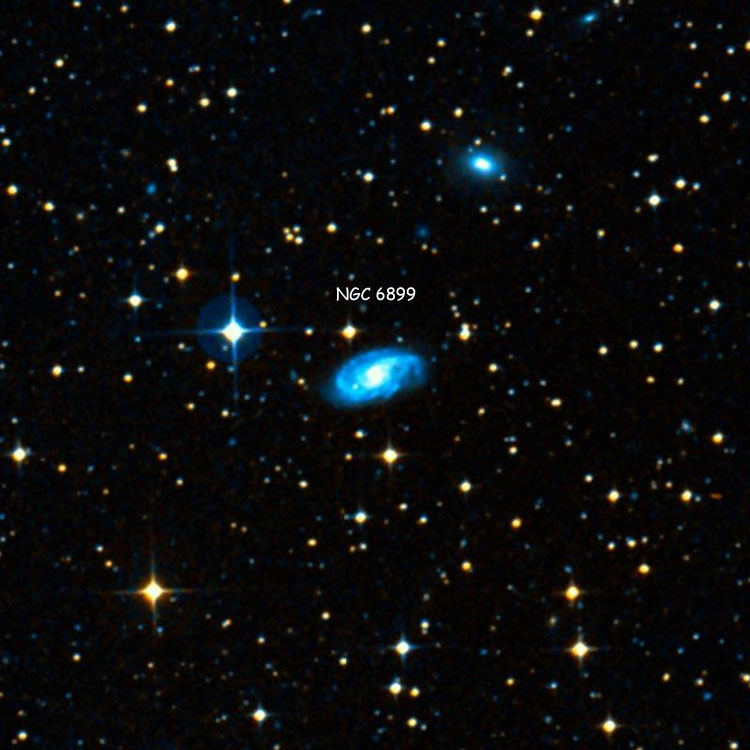 DSS image of region near spiral galaxy NGC 6899