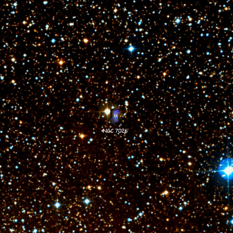Composite of DSS, HST and Chandra images of region near planetary nebula NGC 7026