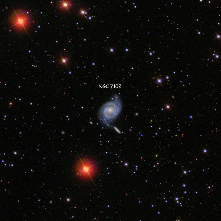 SDSS image of region near spiral galaxy NGC 7102