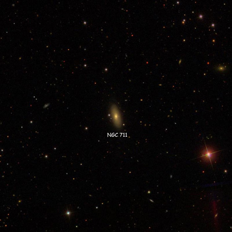 SDSS image of region near lenticular galaxy NGC 711