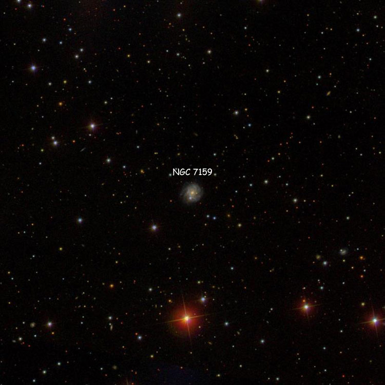 SDSS image of region near spiral galaxy NGC 7159