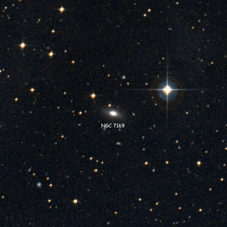 DSS image of region near lenticular galaxy NGC 7169