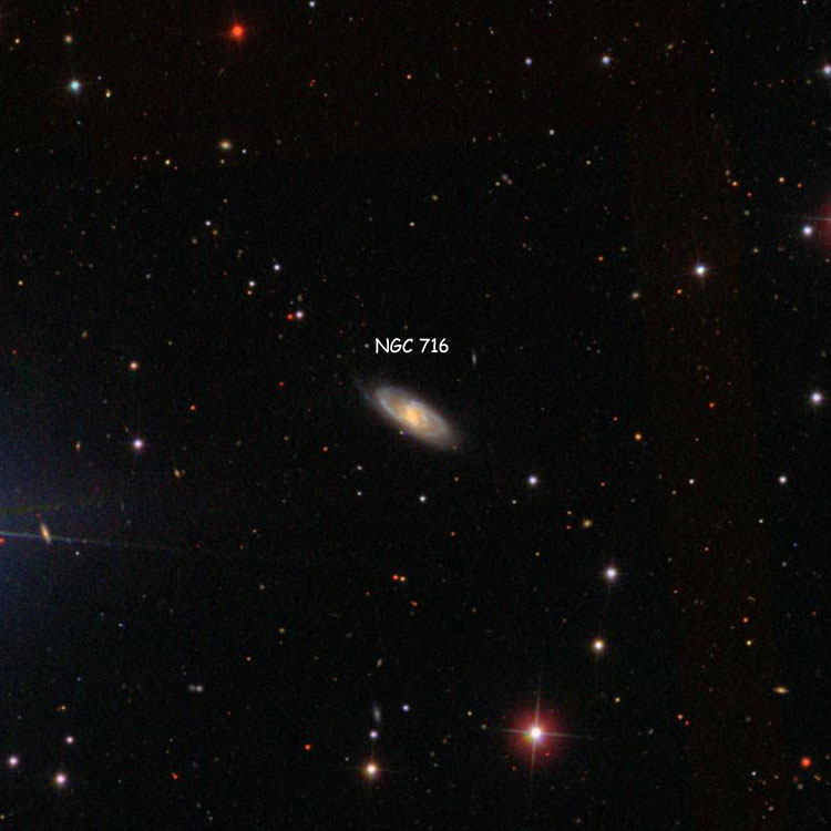 SDSS image of region near spiral galaxy NGC 716