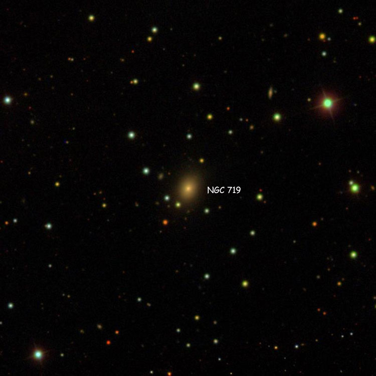 SDSS image of region near lenticular galaxy NGC 719