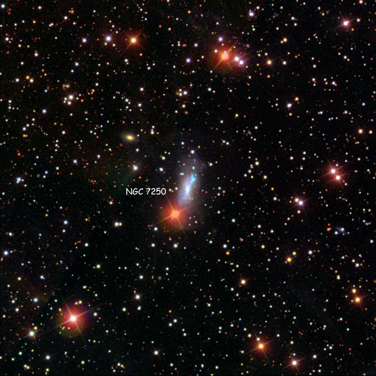 SDSS image of region near spiral galaxy NGC 7250