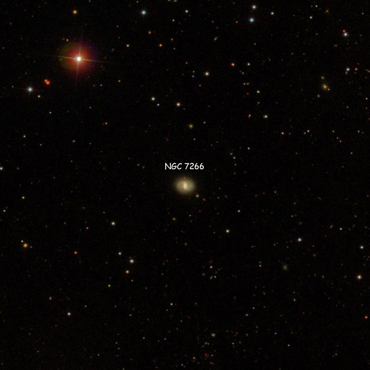 SDSS image of region near spiral galaxy NGC 7266