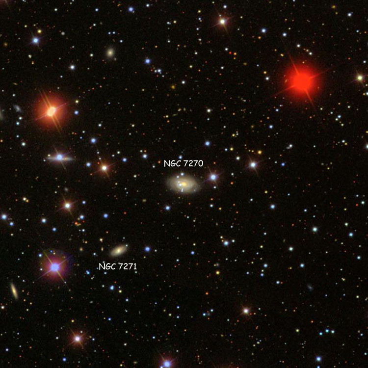 SDSS image of region near spiral galaxy NGC 7270