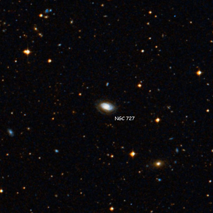 DSS image of region near spiral galaxy NGC 727