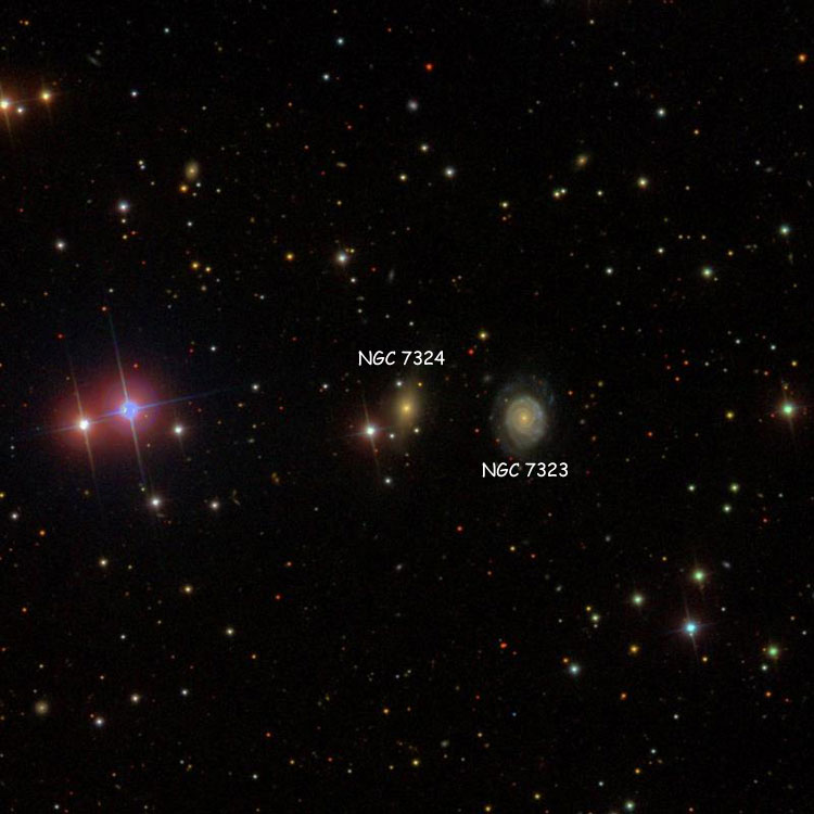 SDSS image of region near lenticular galaxy NGC 7324