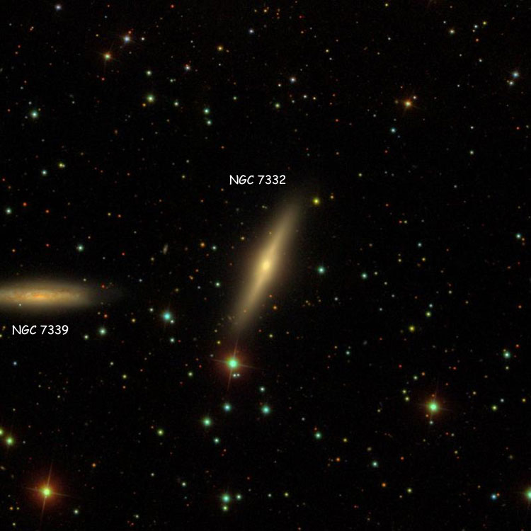 SDSS image of region near lenticular galaxy NGC 7339