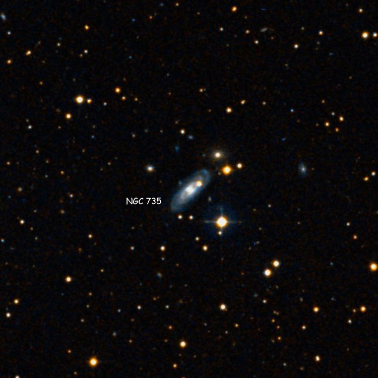 DSS image of region near spiral galaxy NGC 735