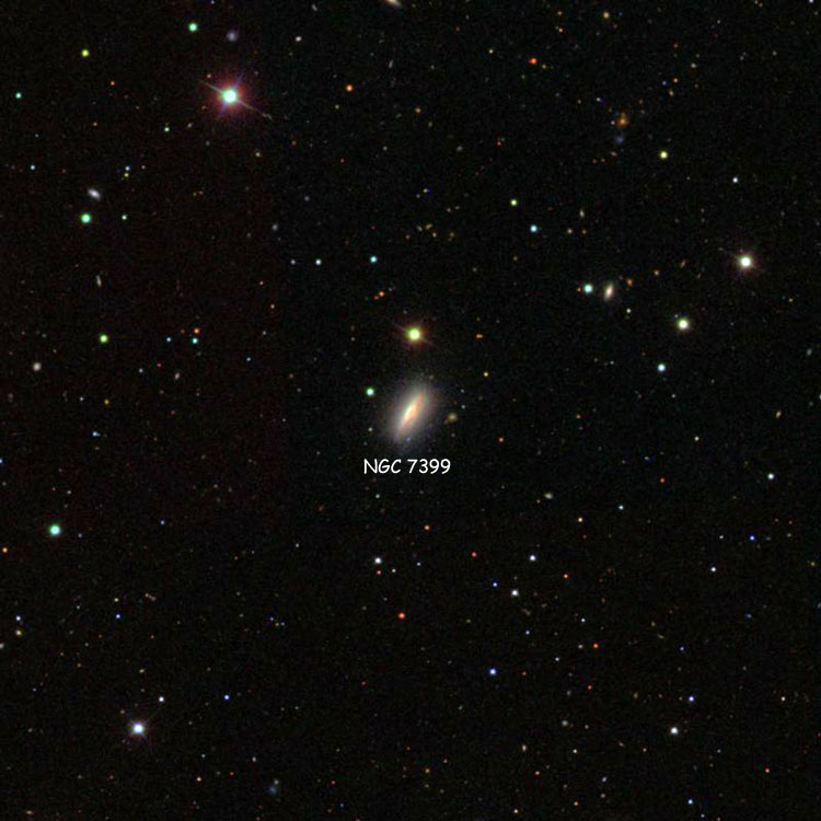 SDSS image of region near lenticular galaxy NGC 7399