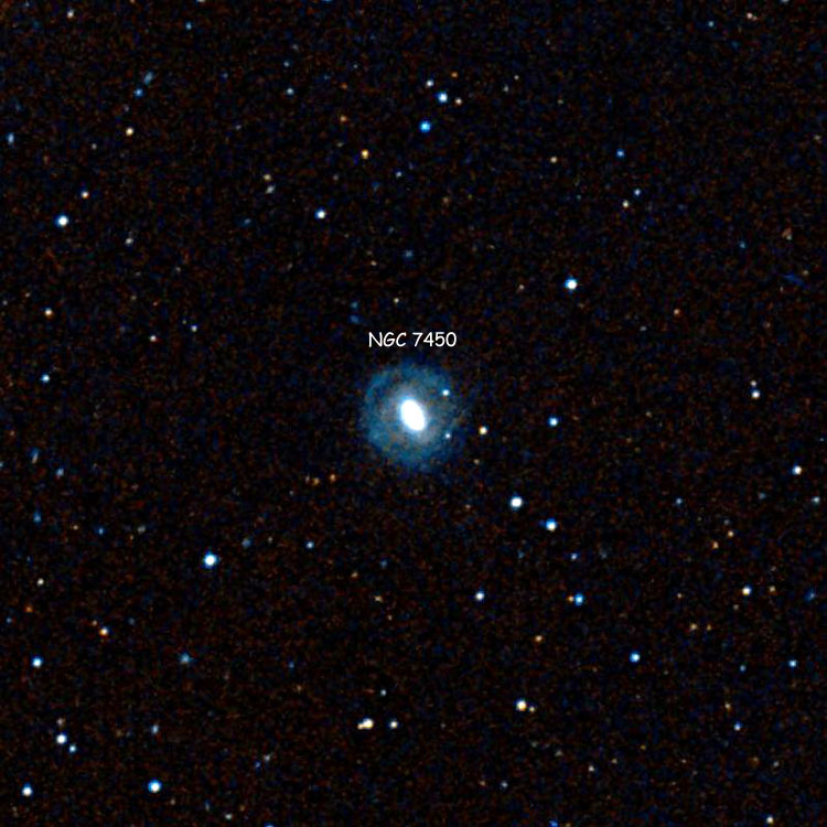 DSS image of region near spiral galaxy NGC 7450